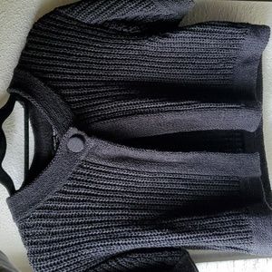 Chunky Knit Cropped Shrug Cardigan Short Sleeve Sparkly